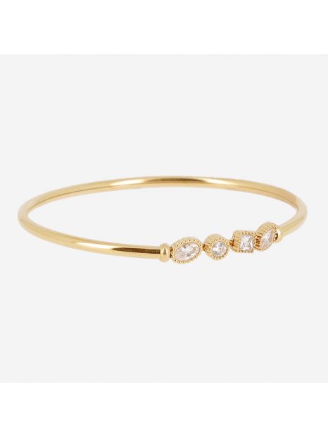 BRACELET–Cefalu–ACIER DORE–zirconium Zag Bijoux