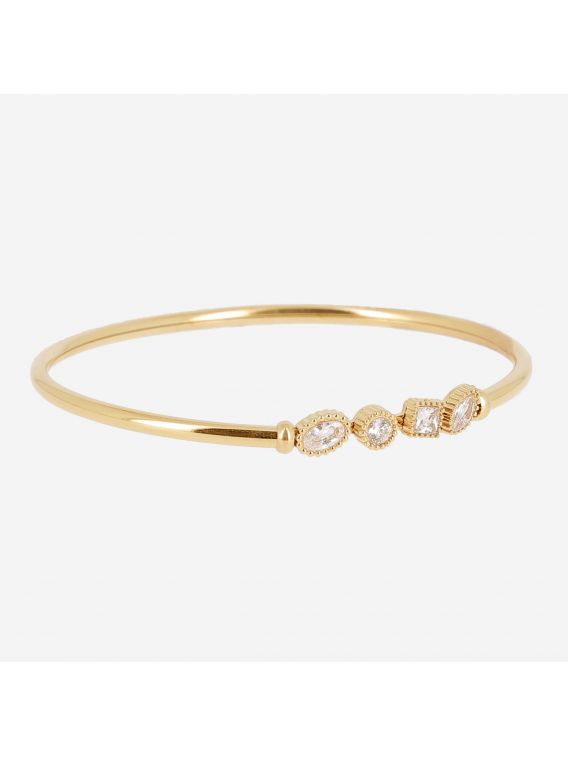 BRACELET–Cefalu–ACIER DORE–zirconium Zag Bijoux