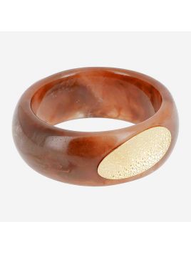 BRACELET–JONC–ACIER DORE–resine Zag Bijoux