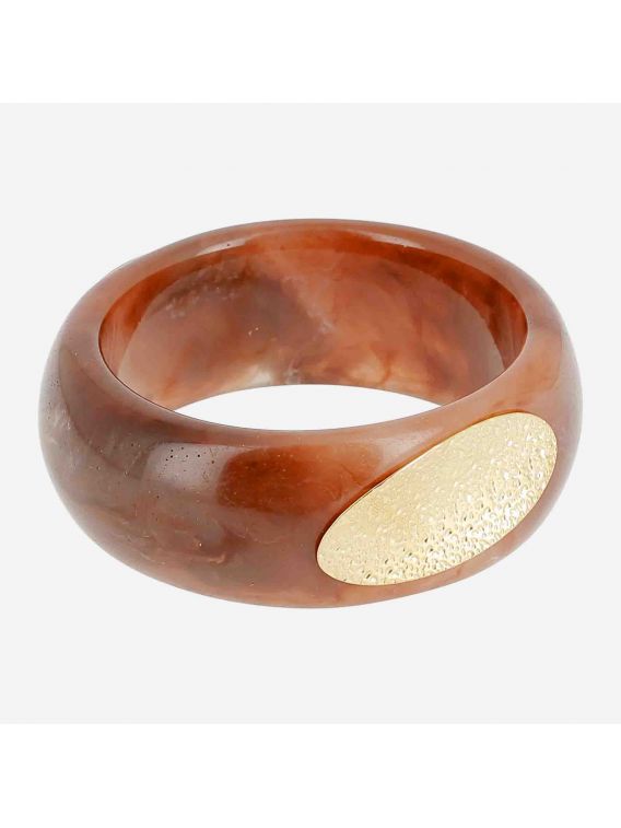 BRACELET–JONC–ACIER DORE–resine Zag Bijoux