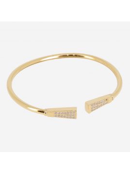 BRACELET–Rueddos–ACIER DORE–zirconium Zag Bijoux