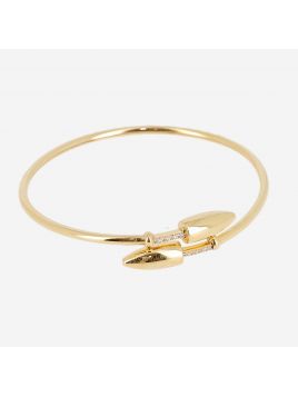 BRACELET–Sermano–ACIER DORE–zirconium Zag Bijoux