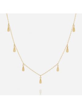 COLLIER–Aradeo–ACIER DORE–38+5cm Zag Bijoux