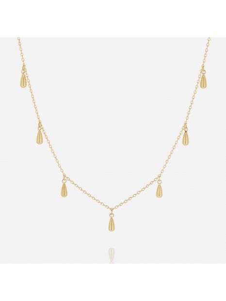 COLLIER–Aradeo–ACIER DORE–38+5cm Zag Bijoux