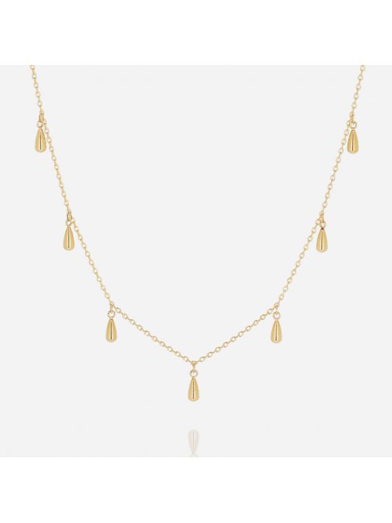 COLLIER–Aradeo–ACIER DORE–38+5cm Zag Bijoux