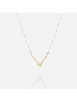 COLLIER–Baburu–ACIER DORE–zirconium Zag Bijoux