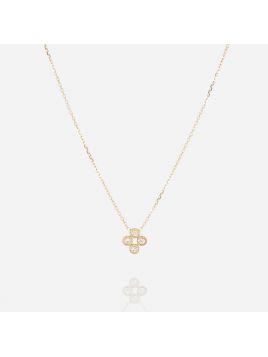 COLLIER–Candela–ACIER DORE–zirconium–38+5cm Zag Bijoux