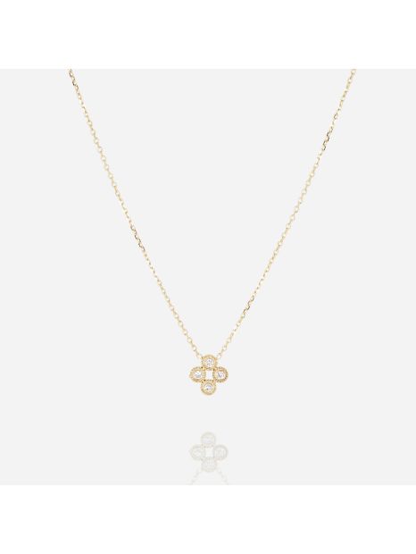 COLLIER–Candela–ACIER DORE–zirconium–38+5cm Zag Bijoux