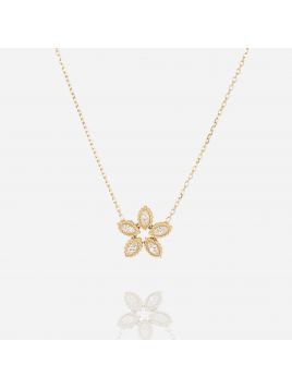 COLLIER–Demo–ACIER DORE–zirconium–38+2+2cm Zag Bijoux