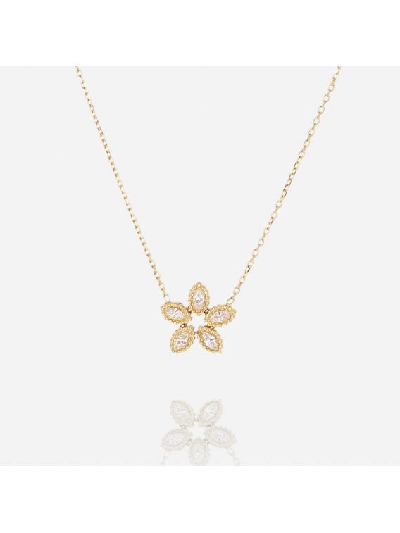 COLLIER–Demo–ACIER DORE–zirconium–38+2+2cm Zag Bijoux