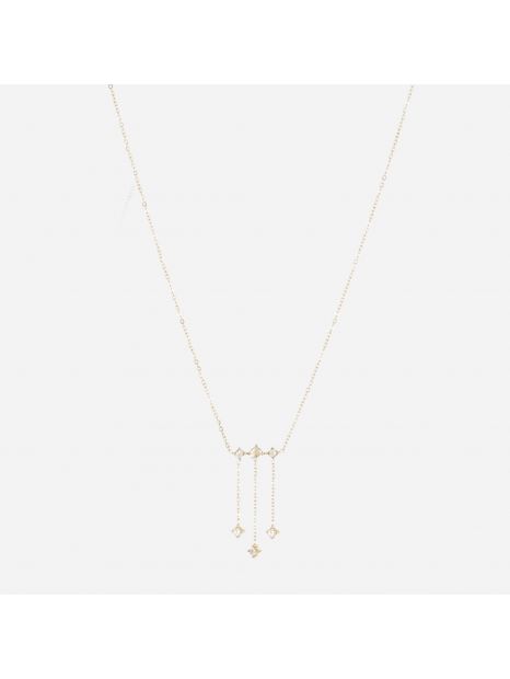COLLIER–Isabeau–ACIER DORE–zirconium–38+5cm Zag Bijoux