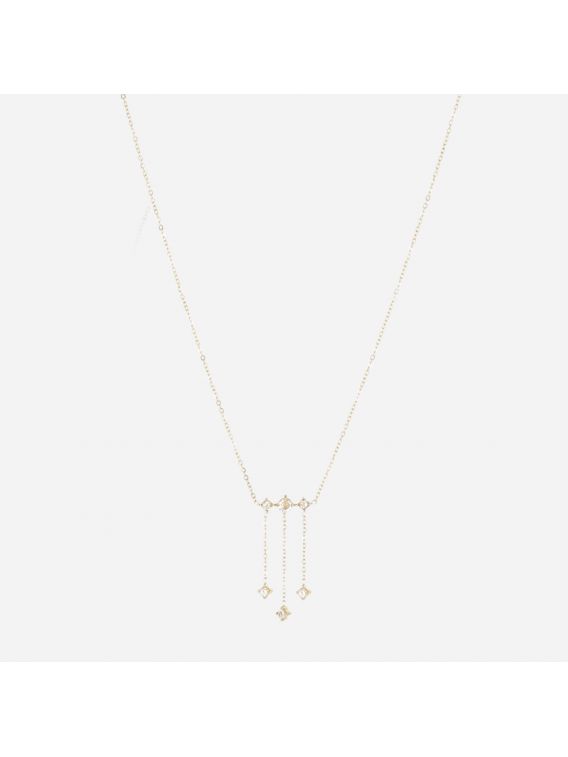 COLLIER–Isabeau–ACIER DORE–zirconium–38+5cm Zag Bijoux