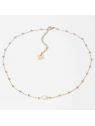 COLLIER–Izia–ACIER DORE–perle de culture–36+5cm Zag Bijoux