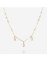 COLLIER–Paceco–ACIER DORE–zirconium–38+5cm Zag Bijoux