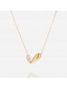 COLLIER–Riola–ACIER DORE–zirconium–38+5cm Zag Bijoux