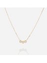 COLLIER–Taormine–ACIER DORE–zirconium–38+2+2cm Zag Bijoux