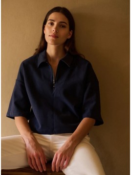 Polo YAYA à demi-zip et...