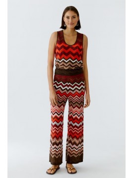 Pantalon tricoté à rayures...