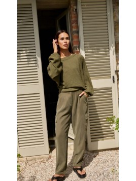 Pantalon cargo YAYA tissé à...