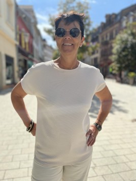 Blouse en côtes-scuba Catnoir