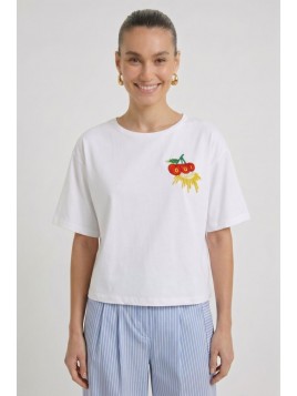 T-shirt OUI orné de perles...