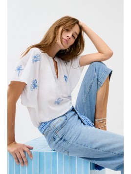 Jupe culotte OUI en denim...