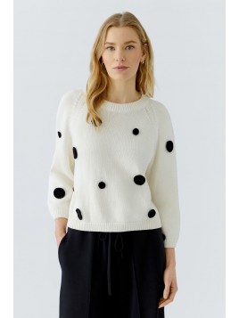 Pull OUI en coton avec pois...