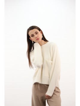 Pull col rond poche Estheme
