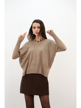 Pull col V bouton coté Estheme