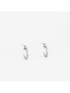 BOUCLES D OREILLES- ACIER blanc -zirconium sertis ZAG BIJOUX