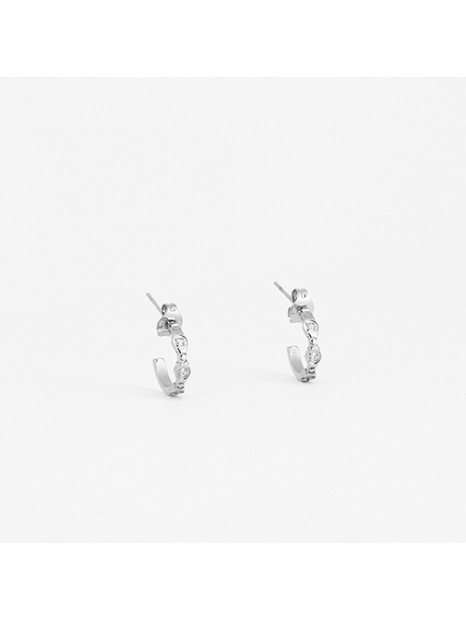 BOUCLES D OREILLES- ACIER blanc -zirconium sertis ZAG BIJOUX