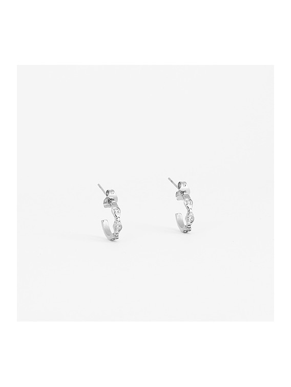 BOUCLES D OREILLES- ACIER blanc -zirconium sertis ZAG BIJOUX
